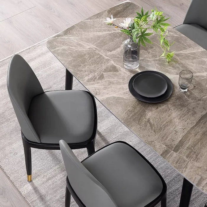 Italian Style Luxury Dining Room Sets Minimalist Furniture Kitchen Modern Creative Rectangular Marble Dining Table And Chairs