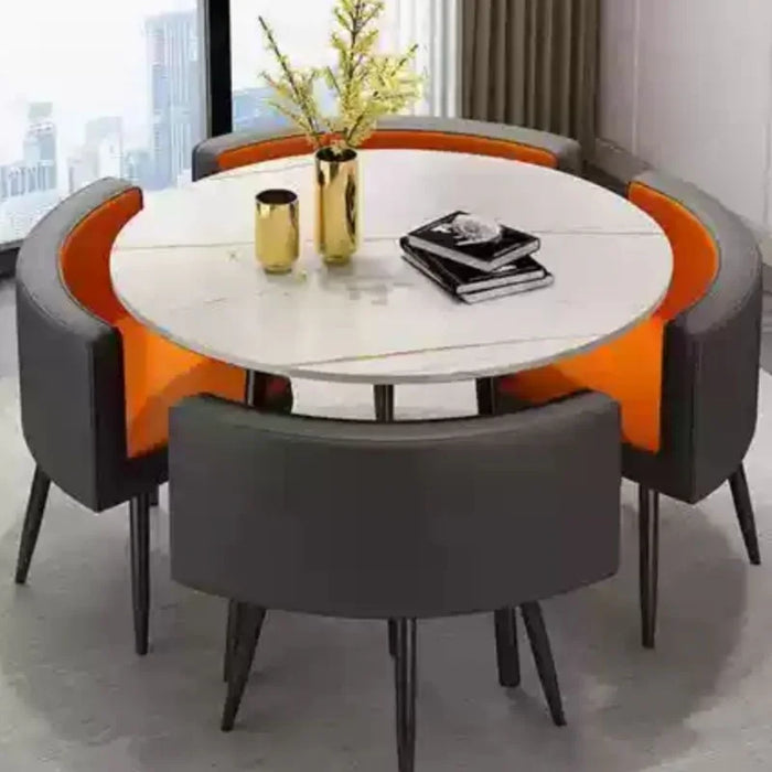 Simple Reception Negotiation Imitation Marble Pattern Wooden Table Chair Group Rest Area Office Meeting Restaurant Table  Chair