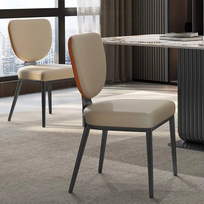 Cushions Black Metal Legs Dining Chairs Modern Nordic Leather Restaurant Chair Events Italian Minimalist Silla Home Furniture