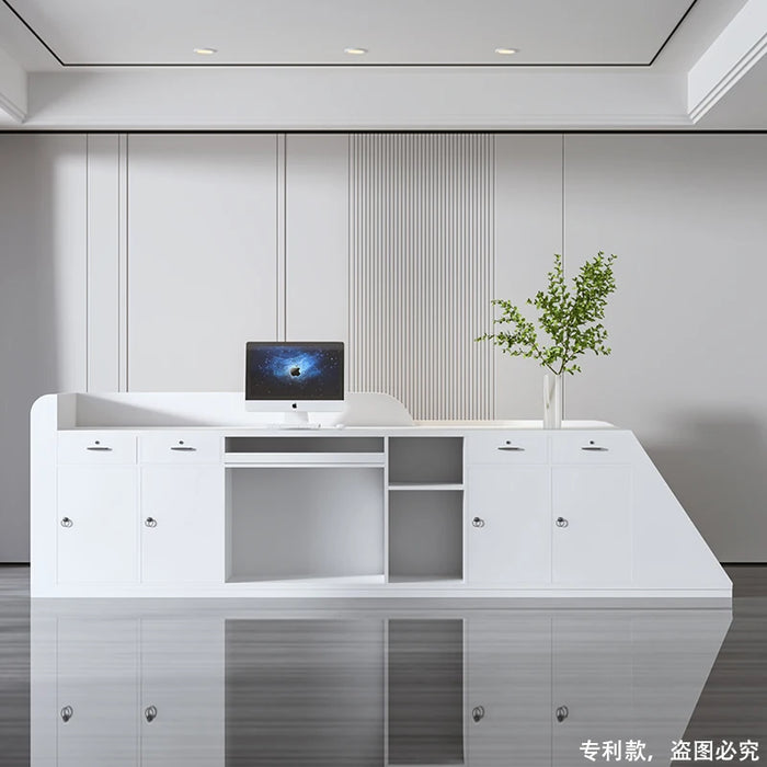 Customized Company Reception Desk Front Bar Beauty Salon Reception Desk Medical Simple Modern Schreibtisch Furniture Counter