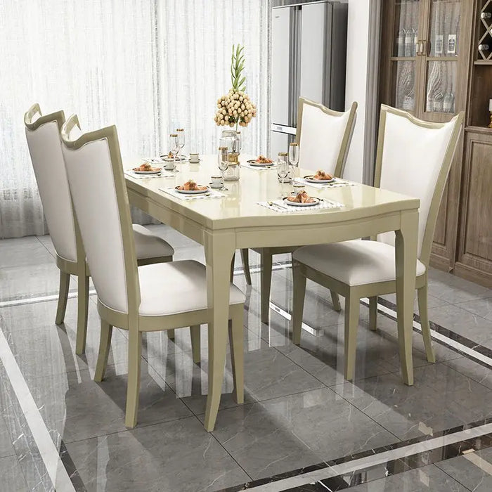 Simple American light luxury solid wood dining table, rectangular dining table and chair furniture