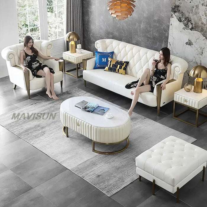 Silver Gray High-End Living Room Sofa Combination Corner Light Luxury Solid Wood Simple Post-Modern Furniture All Sofas