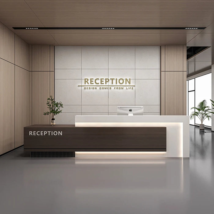Simple Front Reception Desk Luxury Clinic Mobile Checkout Lighting Advisory Service Desk Hotel Comptoir De Caisse Furniture