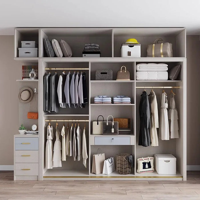 Shirts Wood Handles Wardrobe Drawer Space Saving Sliding Doors Bedroom Wardrobe Storage Cabinets Quarda Roupas Home Furniture