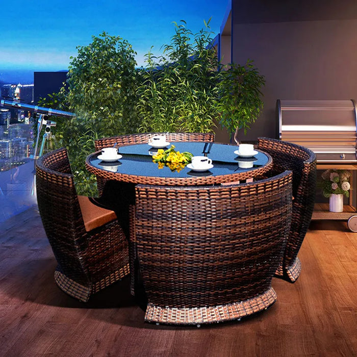 Outdoor Patio Tables And Chairs Casual Guest House Terrace Rattan Chairs Villa Garden Waterproof Sun Protection Outdoor WKGF