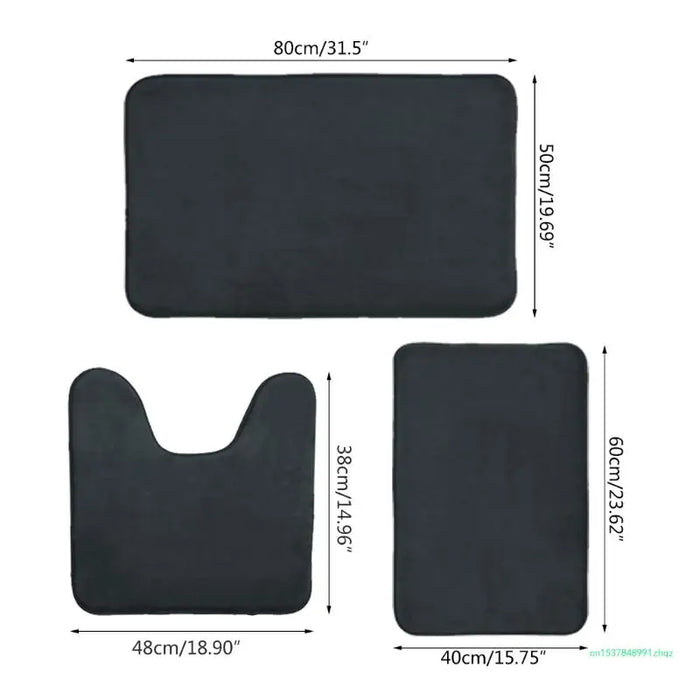 Set of 3 Bathroom Rugs Bath Mat NNonslip Shower Carpets Toilet Mats Super Absorbent Floor Mat European Hotel Decoration