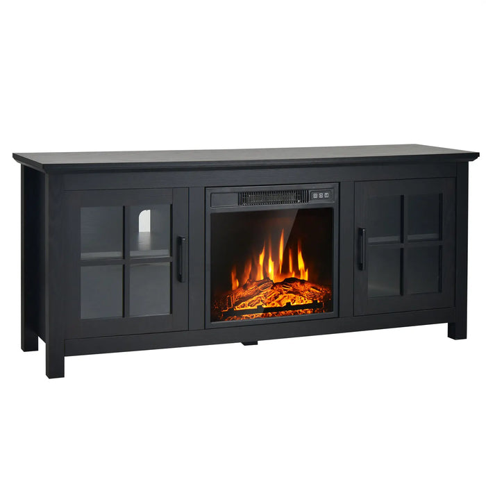 Costway 58 Inches Fireplace TV Stand for TVs up to 65 Inches W/ 1400W Electric fireplace