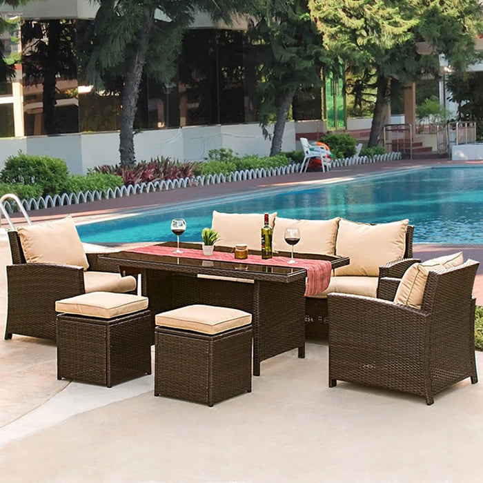 Outdoor rattan chair sofa simple creative L-shaped corner sofa combination furniture