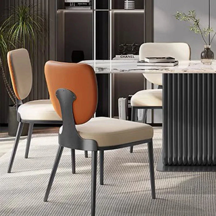 Cushions Black Metal Legs Dining Chairs Modern Nordic Leather Restaurant Chair Events Italian Minimalist Silla Home Furniture