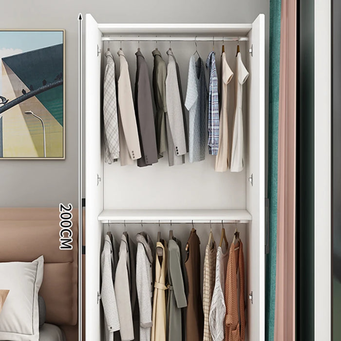 Simple Wooden Wardrobes Apartment Organizer Bedroom Free Shipping Clothes Cabinets White Modern Armario De Ropa Home Furniture
