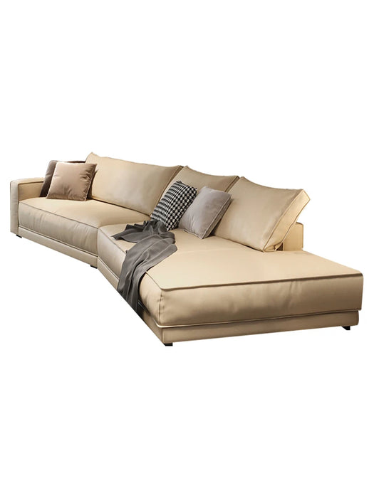 Italian light luxury special-shaped leather sofa modern simple corner arc living room small flat straight row sofa