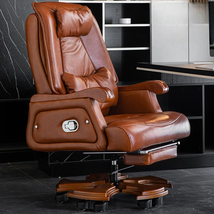 Study Leather Office Chair Living Room Salon Cushion Stools Office Chair Accent Mobile Sillas De Escritorio Luxury Furniture