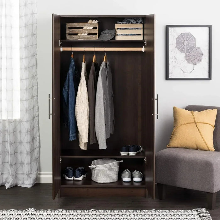 Linen Cabinet Wardrobe Brown Storage Cabinet Armoire freight Free Bedroom Furniture Home