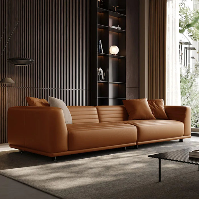 Italian Leather Sofa Ergonomic Back Support Pillows Cafe Bar Wedding Events Grande Sofas European Canape Salon Nordic Furniture