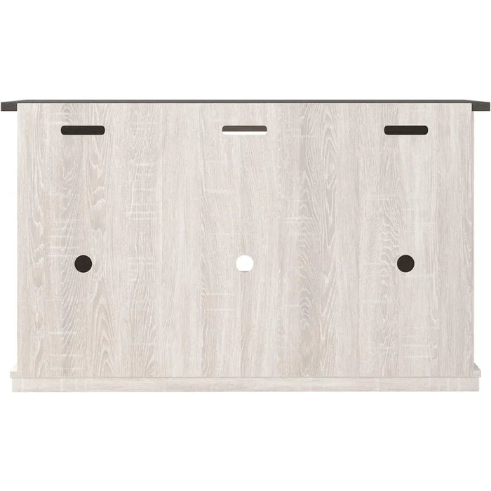 Signature Design by Ashley Dorrinson Farmhouse TV Stand Fits TVs up to 50" with Sliding Barn Doors and Storage Shelves