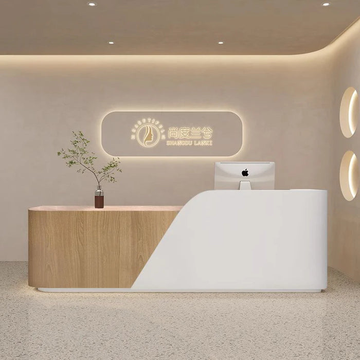 Simple Office Reception Desk Conference Modern Information Cashier Counter Checkout Store Pulpito Para Igreja Salon Furniture