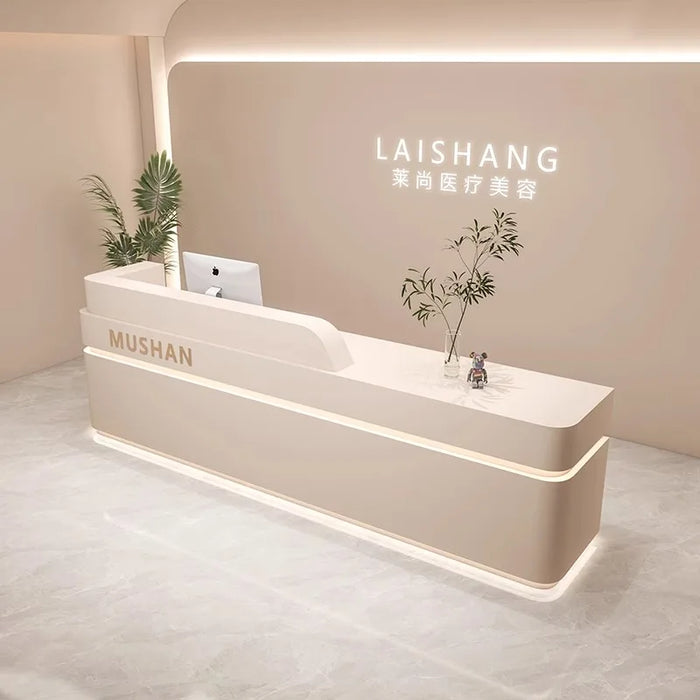 Customized Beauty Reception Desk Salon Cash Register Bar Reception Deskcounter Art Front Recepcion Mostrador Salon Furniture