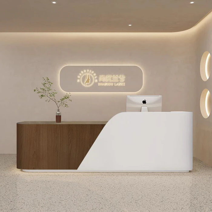 Simple Office Reception Desk Conference Modern Information Cashier Counter Checkout Store Pulpito Para Igreja Salon Furniture