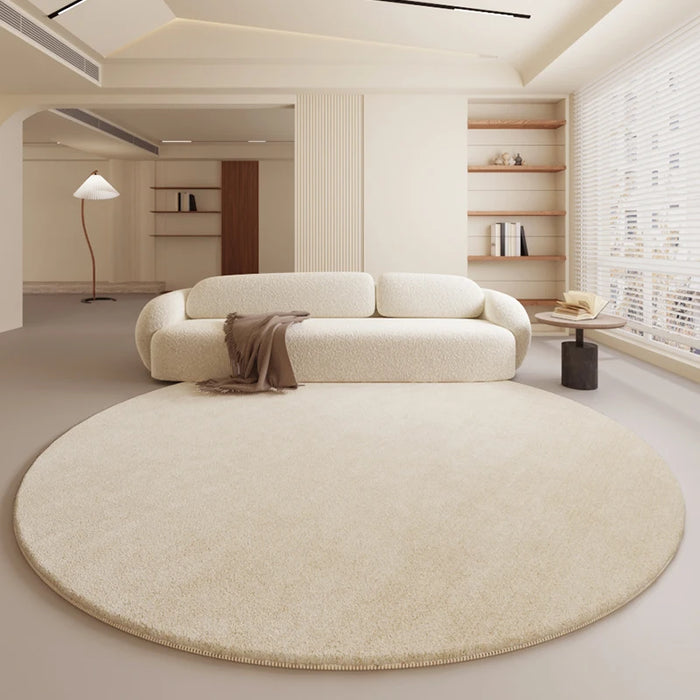 Cream Style Carpets for Living Room Fluffy Soft Bedroom Decor Round Carpet Minimalist Bedside Plush Rug Large Area Thicken Mat
