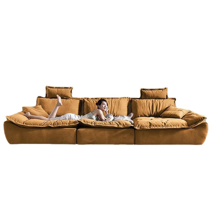 Simple and movable living room with adjustable high backrest, ultra deep seat width, cat scratch cloth, sailboat sofa