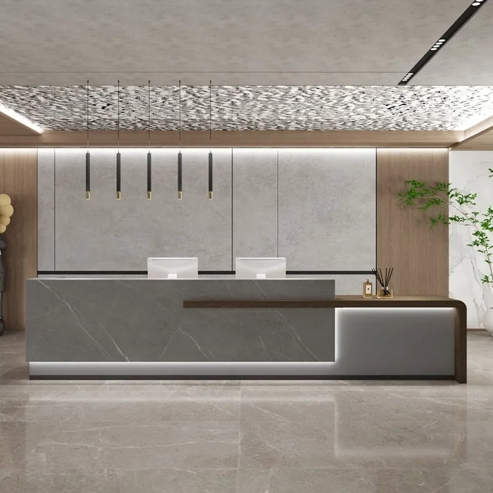Corner Desktop Reception Desk Console Service Computer Modern Reception Desk Workbench Toonbank Receptie Office Furniture