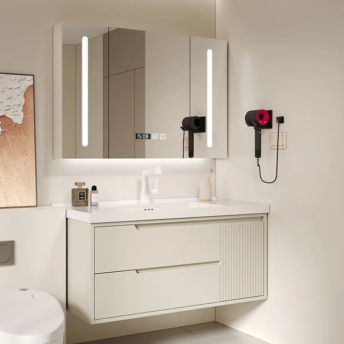 Sink Drawer Wall Bathroom Cabinet Mirror Luxury Mirror Bathroom Cabinet Storage Wooden Badezimmer Schrank Home Furniture YQ50BC