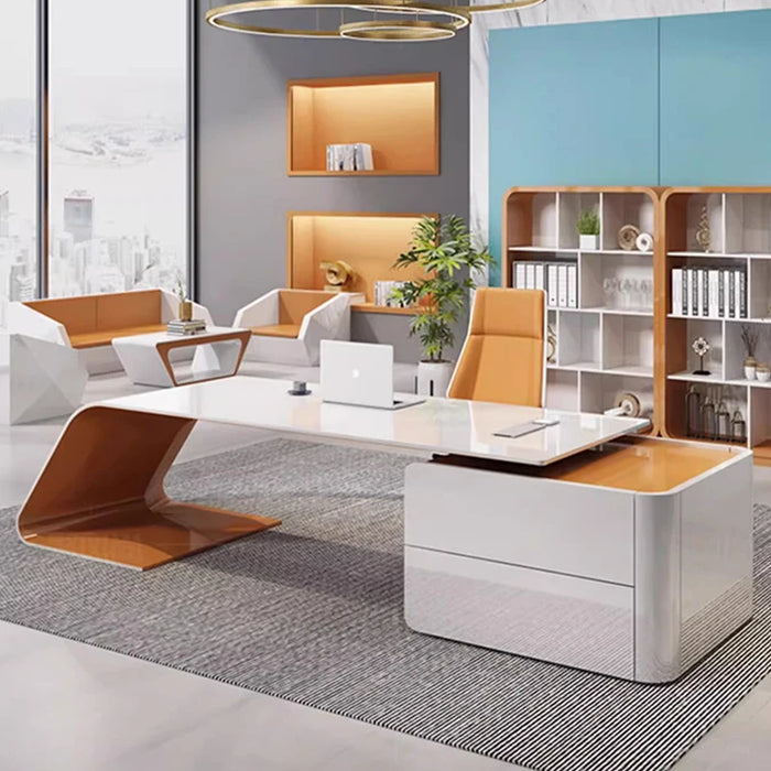Corner Reception Desk Organizer Executive Studying Work Storage Office Desk Drawers Modern Escrivaninha Para Quarto Furniture