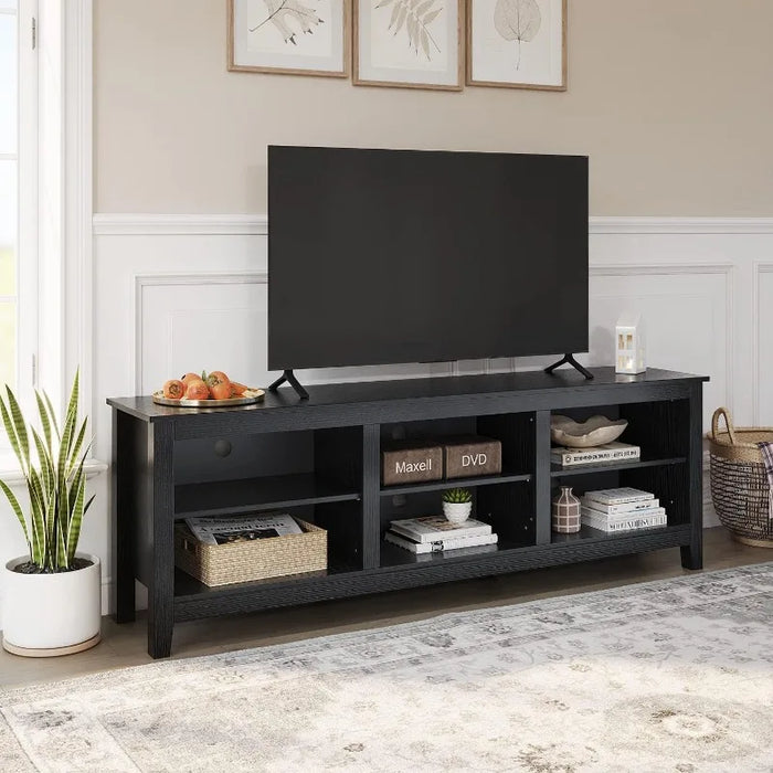 Panana TV Stand Moden 6 Cubby TV Stand for 75 inch TV Farmhouse Television Stands Entertainment Center Media Stand