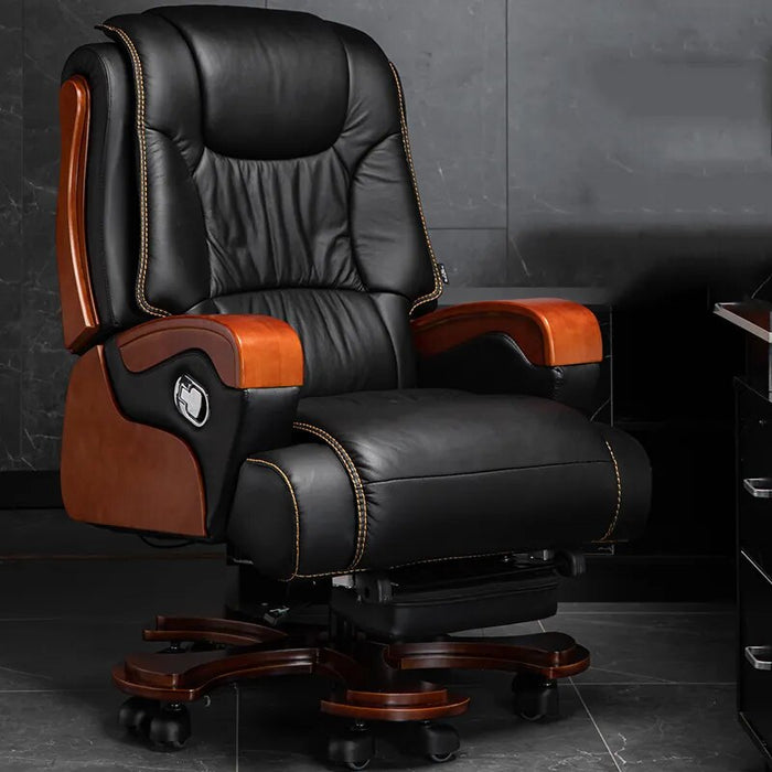 Design Executive Editor Office Chair Swivel Leather Rolling Salon Revolving Chairs Relax Wooden Silla De Oficina Office Supplies