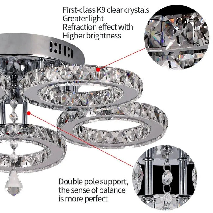 Crystal Ceiling Lamps Living Room Home Luminaire Modern Ceiling Chandeliers for Bedroom Restaurant Lighting Fixtures Plafonniers