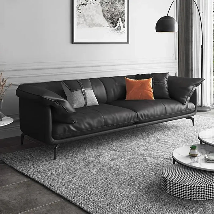 Italian Minimalist SofasFeather Leather Couch Modern Living Room Furniture Small Sofas Apartment Slaapbank Lounge Furniture