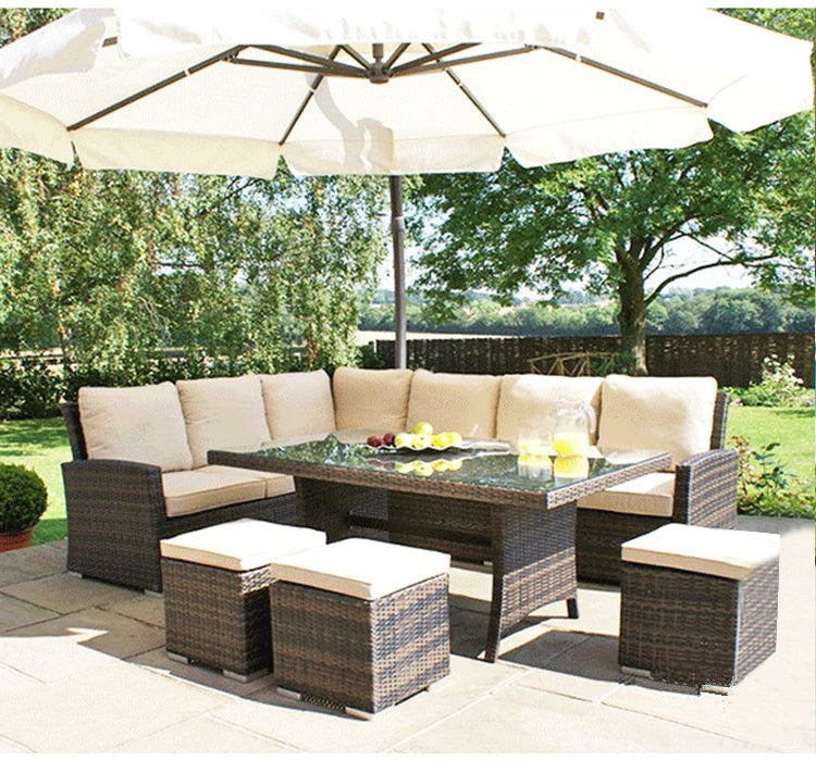Outdoor rattan chair sofa simple creative L-shaped corner sofa combination furniture