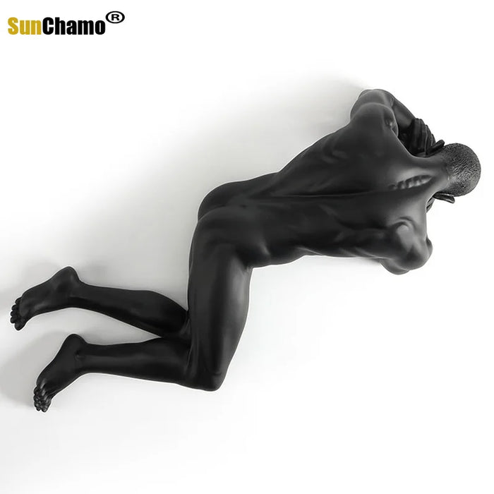 Creative Abstract Ceramics Body Art Home Decor Nude Male Squatting Desk Statue Interior Showpiece Figurine Statues & Sculptures