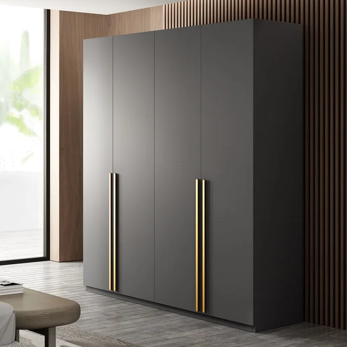 Simple modern wardrobe solid wood multilayer board household bedroom large combination cabinet rental room solid wood wardrobe