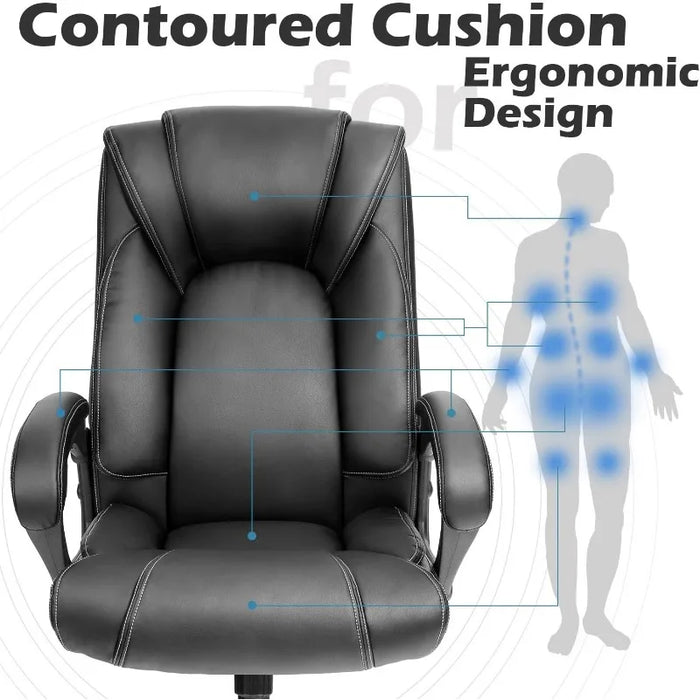 OUTFINE Office Chair Executive Office Chair Desk Chair Computer with Ergonomic Support Tilting Function Upholstered