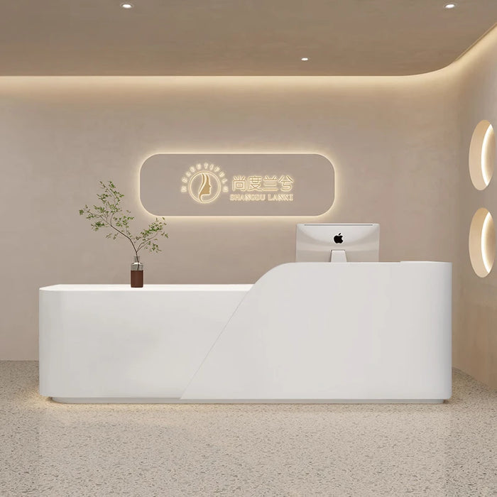 Simple Office Reception Desk Conference Modern Information Cashier Counter Checkout Store Pulpito Para Igreja Salon Furniture