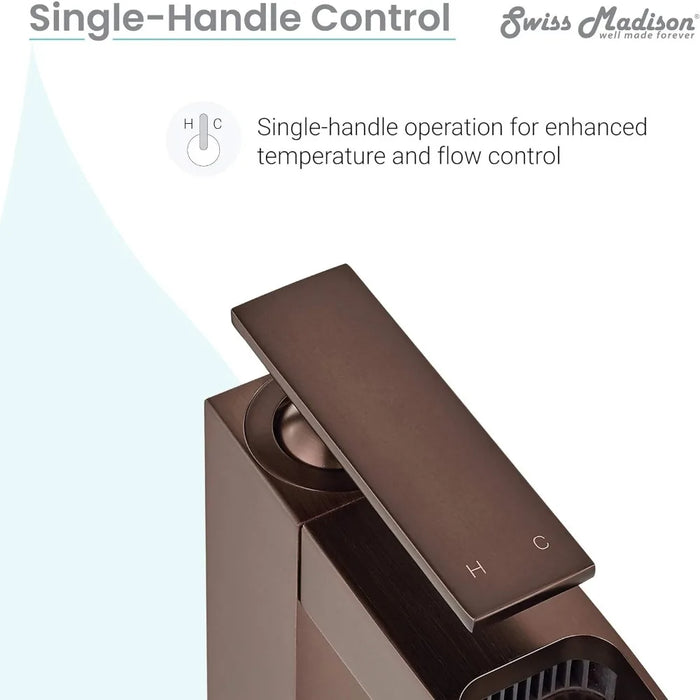 Single Hole, Single-Handle, High Arc Waterfall, Bathroom Faucet in Oil Rubbed Bronze