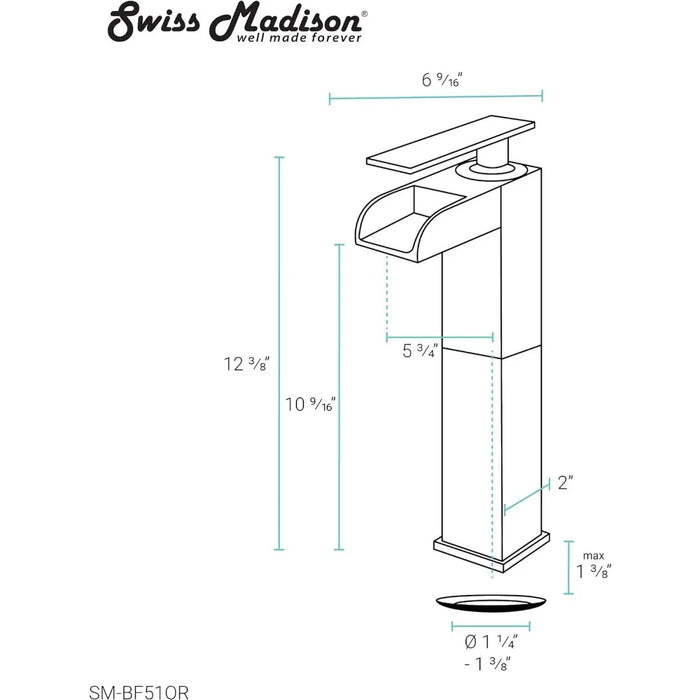 Single Hole, Single-Handle, High Arc Waterfall, Bathroom Faucet in Oil Rubbed Bronze