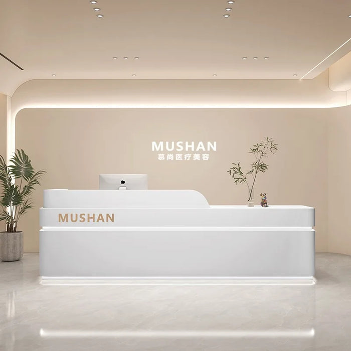 Customized Beauty Reception Desk Salon Cash Register Bar Reception Deskcounter Art Front Recepcion Mostrador Salon Furniture
