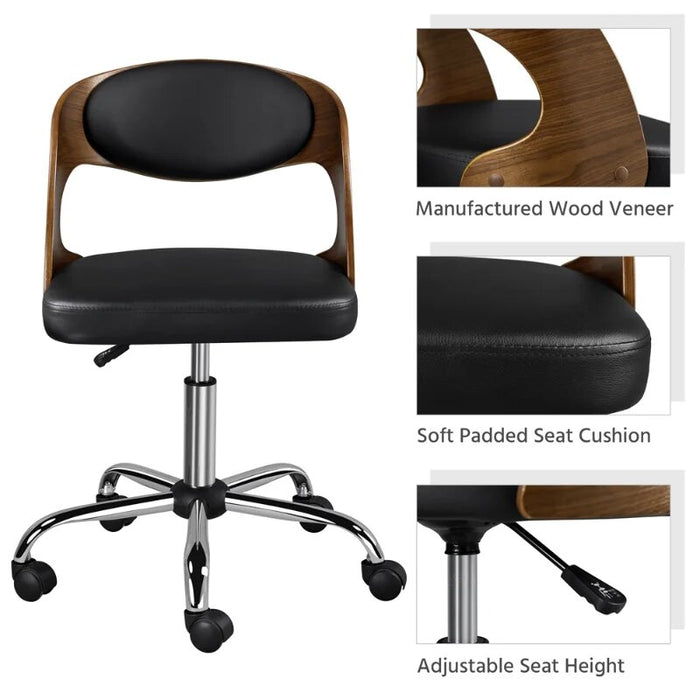 SMILE MART Task Chair with Adjustable Height & Swivel, 264 lb. Capacity, Black office chair  chair