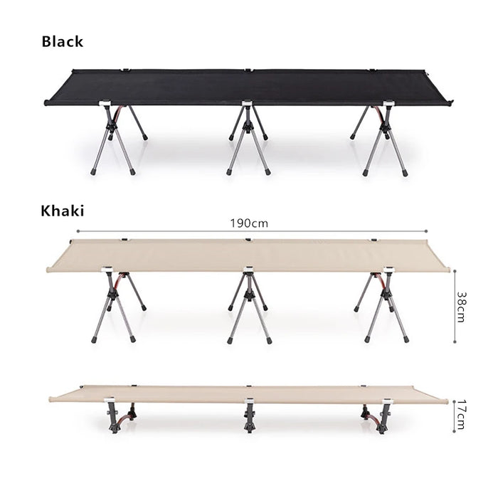 Outdoor aluminum alloy folding bed portable camping marching bed camping height adjustable lunch break single bed