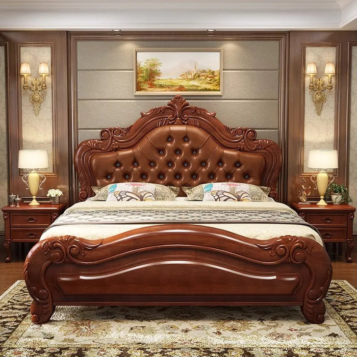 Modern Luxury Kids Double Bed Wood High End Headboard King Size Double Bed Kids Sleeping Lit Deux Place Bedroom Furniture