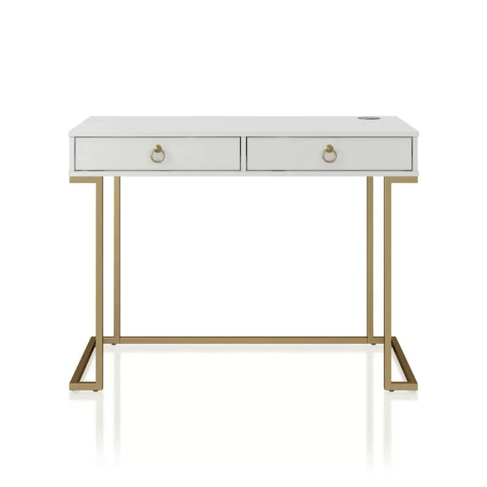 CosmoLiving By Cosmopolitan Camila Writing Desk, White Computer Desk  Office Furniture