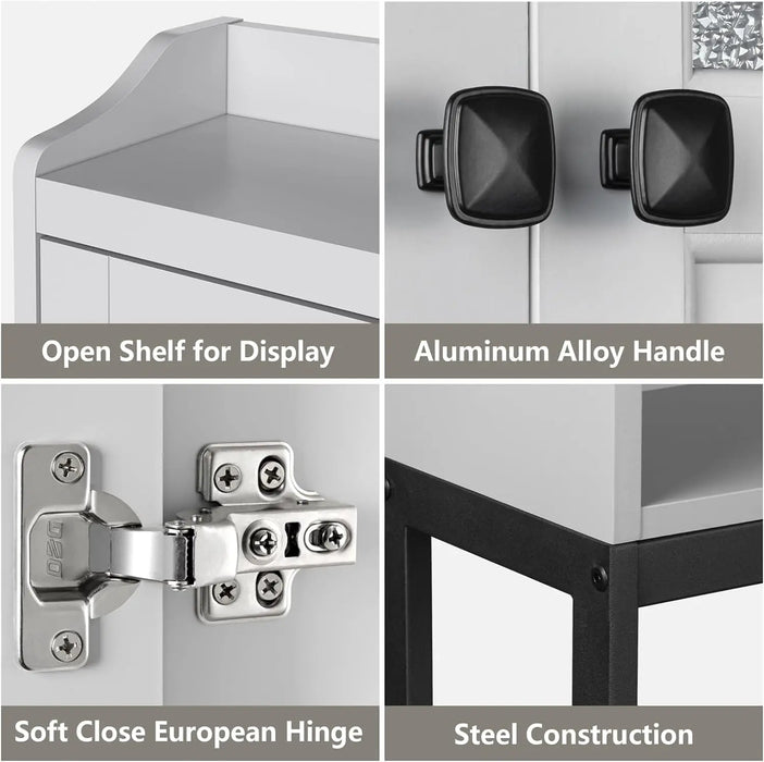 Over The Toilet Storage Cabinet, Bathroom Organizer Over Toilet Storage, Double Doors Over The Toilet Storage Soft Hinges Above