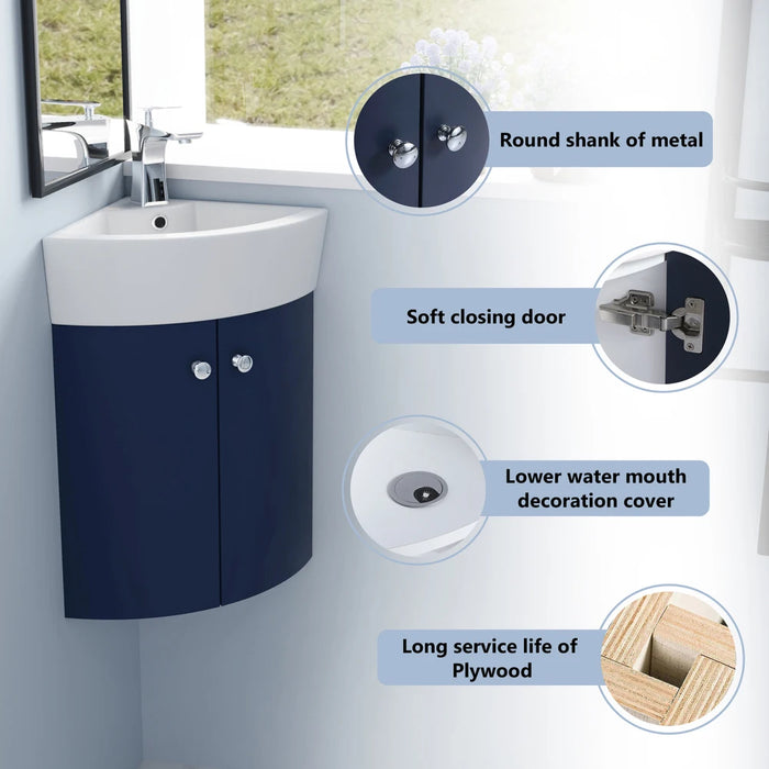 Corner Bathroom Vanity And Sink Combo Wall Mounted Cabinet Set For Small Space Space Saving Floating Storage Cabinet