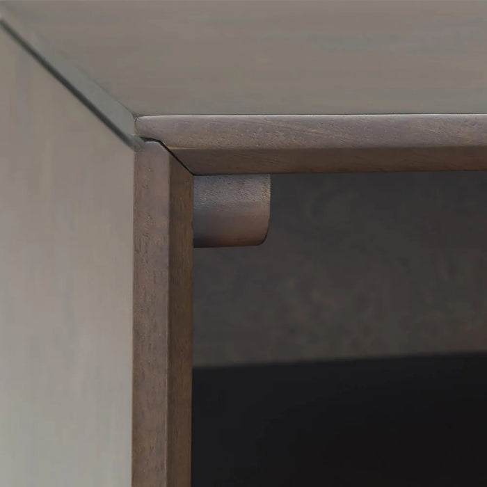 SIMPLIHOME Banting SOLID HARDWOOD 60 Inch Wide Industrial TV Media Stand in Walnut Brown for TVs up to 65 Inch