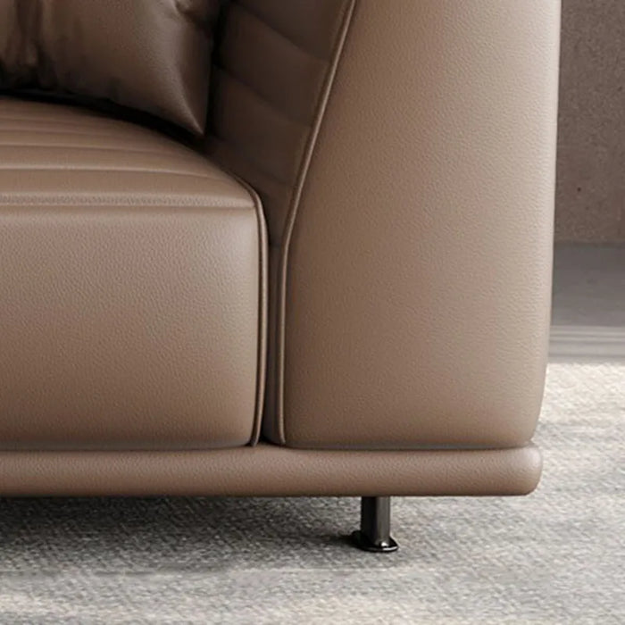 Italian Leather Sofa Ergonomic Back Support Pillows Cafe Bar Wedding Events Grande Sofas European Canape Salon Nordic Furniture
