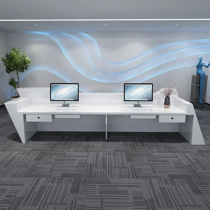 Simple Desk at the Front Desk Special-Shaped Reception White Welcome Desk Lobby Bar