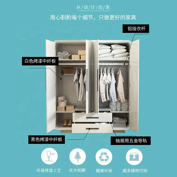 Customizable and Reconfigurable modern Bedroom wooden Wall wardrobe closet organizer sliding foldable wardrobe wholesale