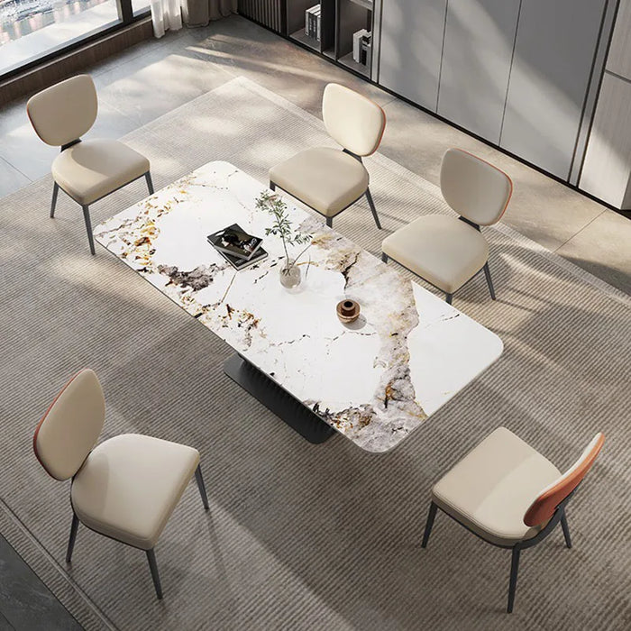 Cushions Black Metal Legs Dining Chairs Modern Nordic Leather Restaurant Chair Events Italian Minimalist Silla Home Furniture